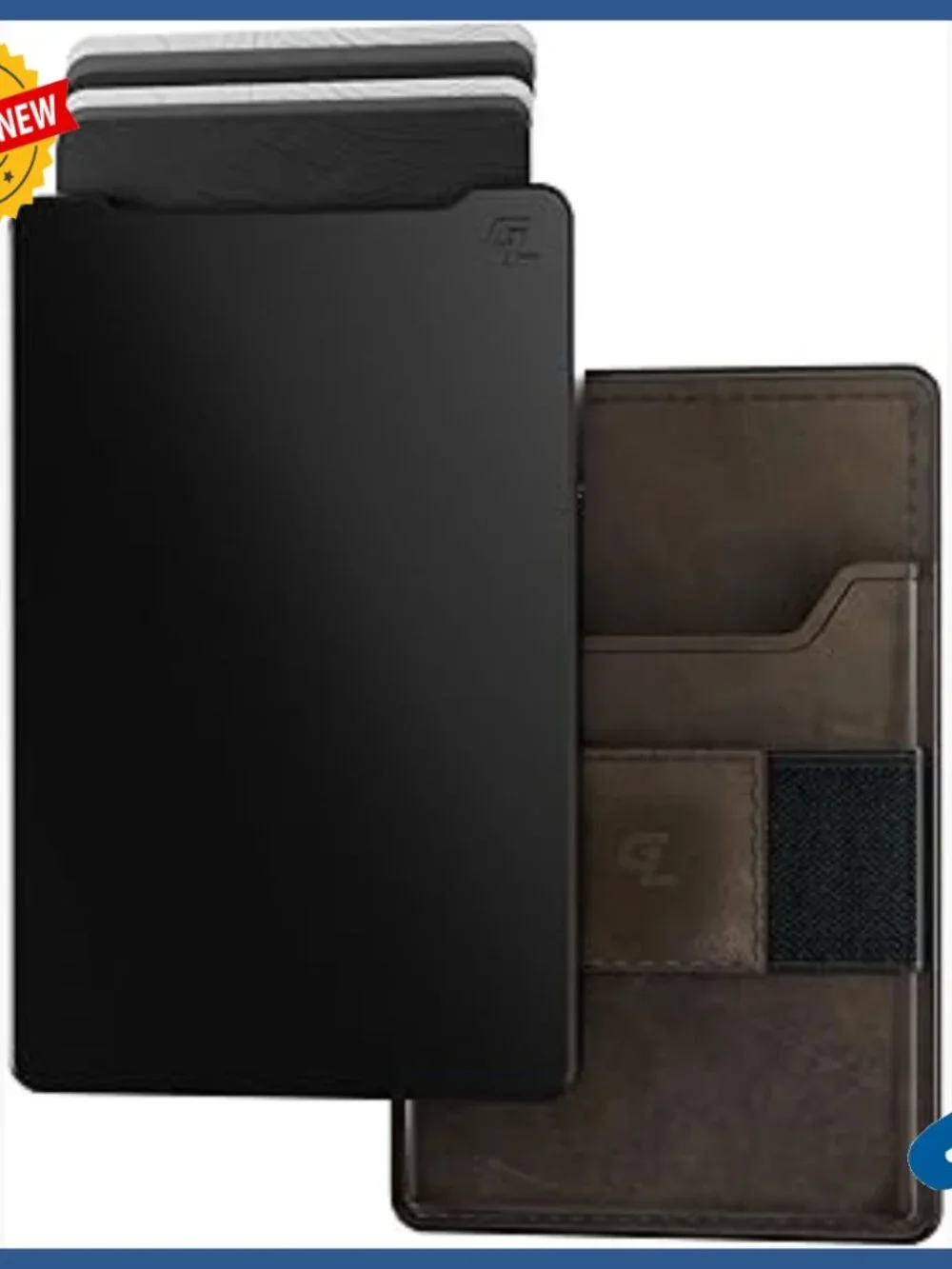 Slim RFID Blocking Aluminum Wallet with Leather Attachment Magnetic Card Holder